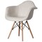Fabulaxe Mid-Century Modern Style Fabric Lined Armchair with Beech Wooden Legs, White QI004325.WT - alternate 1